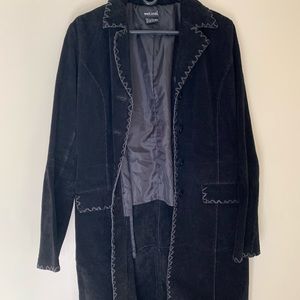 Wet Seal 100% leather long black coat